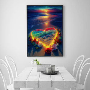 Kits de <span class=keywords><strong>peinture</strong></span> au diamant SONGWOOART, <span class=keywords><strong>paysage</strong></span> de plage avec des cœurs, décoration d'intérieur, cadeaux d'art - Product Image 2