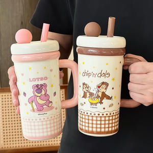 Disney Mickey <strong>Winnie</strong> <strong>Pooh</strong> Ceramic <strong>Mug</strong> With Straw And Lid Large Capacity Coffee Milk Breakfast Cup Cartoon Design Spring 2025 - Product Image 2