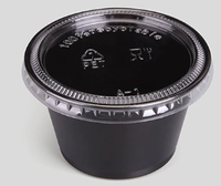 Gobelets à sauce jetables populaires de haute qualité de 2 oz en PP transparent à paroi simple, écologiques, avec couvercles à clapet pour gelées, bonbons et snacks