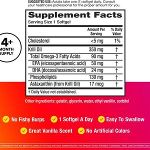 Cápsulas de Aceite de Krill Personalizadas de 350 mg Omega 3 para Adultos, Favorecen la Función Cerebral, 130 Cápsulas - Product Image 3