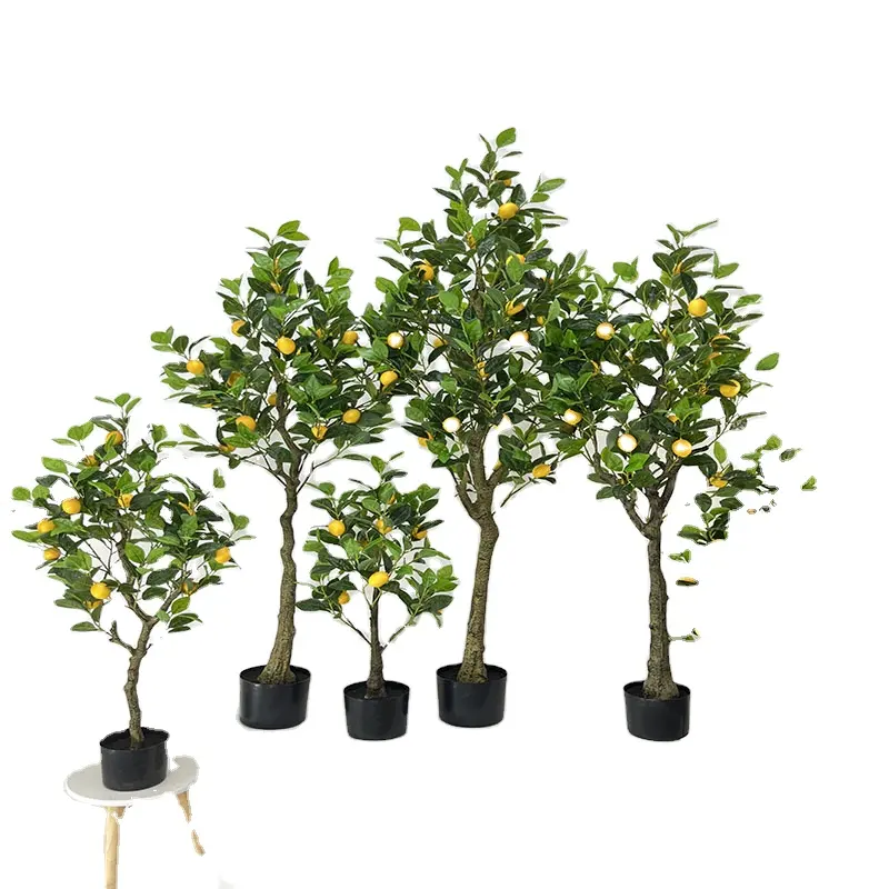 DOLA Cheap Ornamental Bonsai Plastic Home Decorative Fake Fruit Plant Artificial Lemon Tree