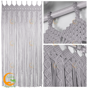 Boho <b>Macrame</b> Wall Hanging Cotton <b>Curtain</b> for Living Room Rattan Material Wedding Decor for Home from Vietnam - Product Image 4