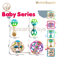 Hochet pour bébé en plastique souple ensembles mignon en forme d'animal jouets éducatifs précoces cloches gonflables musicales saisissant des caractéristiques tremblantes jouer