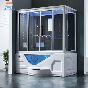 Cabine de douche hammam intérieure en verre acrylique de haute qualité avec cascade, bain à remous massant et baignoire <span class=keywords><strong>spa</strong></span> - Product Image 5