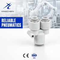 Raccord pneumatique en T KQ2U M5 1/8" 1/4" 3/8" 1/2" BSP, filetage mâle, coupleur d'air 3 voies, connecteur rapide, accessoires pneumatiques en plastique
