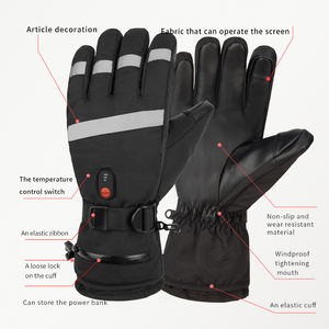 Salvatore guanti in pelle riscaldata impermeabile e antivento per gli uomini e le donne per lo sci ciclismo batteria ricaricabile per l'inverno - Product Image 3