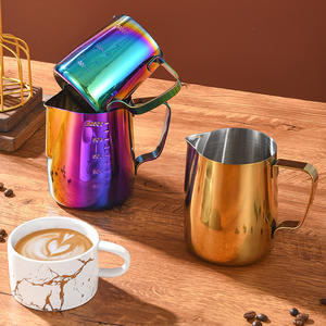 350/550ML Café <span class=keywords><strong>Latte</strong></span> Lait Mousseur Pichet Mousseur À Lait Pichet En Acier Inoxydable Espresso <span class=keywords><strong>Barista</strong></span> Pichet Pot À Lait Avec Échelle - Product Image 3