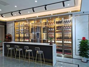 Vitrine d'exposition à comptoir haut en acier inoxydable pour boisson au <span class=keywords><strong>vin</strong></span> de liqueur pour la présentation de la salle de culture du <span class=keywords><strong>vin</strong></span> de sauce - Product Image 1
