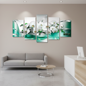 Prix Fabricant Fleurs Vertes 5 Pièces Impression HD <span class=keywords><strong>Paysage</strong></span> Moderne Aquarelle <span class=keywords><strong>D</strong></span>écoration Murale pour la Maison - Product Image 2