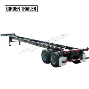 Used 2 axles small gooseneck 40 ft container semi trailer chassis for Philippines