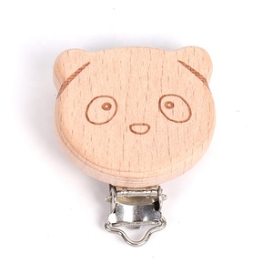 최고 순위의 제품 아기 너도밤 나무 나무 클립 홀더 레이저 조각 젖꼭지 클립 - Product Image 5