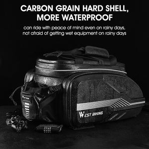 WEST BIKING Sac de coffre de vélo extensible de grande capacité 45L, coque rigide, imperméable, sacoche arrière de vélo avec bande réfléchissante - Product Image 4