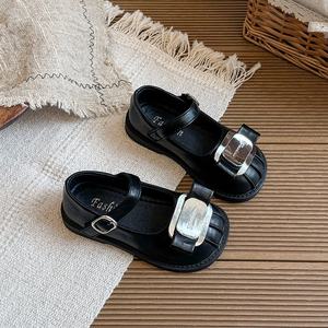 Chaussures Mary Jane en cuir PU de style rétro pour filles et enfants, à fermeture auto-agrippante, bout rond, talon plat, chaussures décontractées polyvalentes de style coréen - Product Image 6