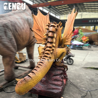 Modèle de Dragon 3D Animatronic d'intérieur Télécommande étanche en métal Dragon pour parc d'aventure ou de sport pour centres commerciaux