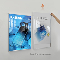 BOZE A1 A2 A3 A4 en alliage d'aluminium Snap Open Poster Frames Chargement frontal avec coins de sécurité pour la collection à domicile
