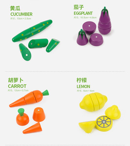 17 pièces - Jouets de cuisine éducatifs en bois pour enfants, jeu de découpe de fruits et légumes, pour garçons et filles - Product Image 3