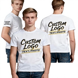 Custom Printed Men's O-Neck Short Sleeve T-Shirt With Letter Pattern Casual Jersey Cotton <b>White</b> Front Logo Design - Product Image 1
