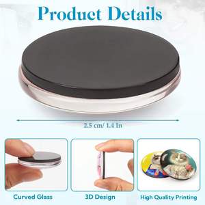 Aimant de réfrigérateur en verre léger, portable, de petite taille, à dos magnétique puissant, aimant souvenir, aimant promotionnel pour réfrigérateur - Product Image 3