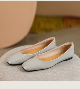 Sandalias de cuero de verano para mujer, zapatos planos para mujer y niña, zapatos de tacón bajo con boca poco profunda, pantuflas, zapatos elegantes para oficina para mujer - Product Image 6