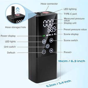 <strong>Mini</strong> Touch LCD Screen 4000mAh <strong>Battery</strong> Wireless Cordless <strong>Air</strong> <strong>Compressor</strong> Car Tyre Pump