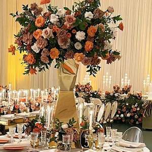 Décoration de table de mariage dorée pour hôtel, guide routier extérieur, aménagement de fenêtre, <span class=keywords><strong>cérémonie</strong></span> événementielle - Product Image 3