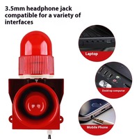 Lampe stroboscopique LED à déclenchement sonore 120 dB avec prise audio 3,5 mm – Alarme sonore et visuelle pour avertissement d'anomalie des équipements industriels