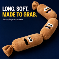 Jouet pour chien en peluche en forme de longue saucisse avec plusieurs couineurs