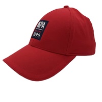 Casquettes de baseball pour hommes personnalisées à 6 panneaux, logo structuré rouge en relief, séchage rapide, sport, 100% polyester, broderie à la main