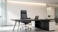 Chaise de direction ergonomique confortable à hauteur réglable en cuir PU pivotante, idéale pour le bureau à domicile et les bureaux professionnels