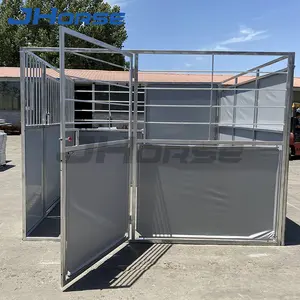 China factory used hot dip galvanized steel cheap portable horse stables stalls with shed for sale