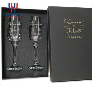 Copas de Champán de Cristal con Tallo Largo y Logotipo Personalizado, Elegantes Copas para Brindis de Boda, Aniversario o Cumpleaños - Product Image 4