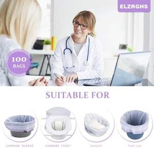 Alas Toilet Portabel untuk Samping Tempat Tidur, 20 Lembar, Beraroma Lavender, Cetak Gravure, Sekali Pakai, Pelapis Kursi Toilet, Perawatan Pribadi, LDPE - Product Image 2