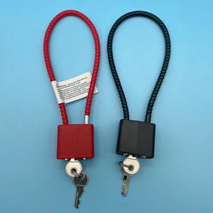 Lucchetto a Cavo Antifurto Impermeabile Rosso/Nero, Corda di Sicurezza da 15 Pollici, Lucchetto per Armi con <span class=keywords><strong>Chiave</strong></span> - Product Image 6