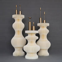 Soporte Plegable de Papel Redondo con Diseño de Columna Romana para Exhibición de Ventanas, Escenarios de Fiesta, Mesas de Postres de Boda, Soporte para Pasteles y Exhibición de Eventos