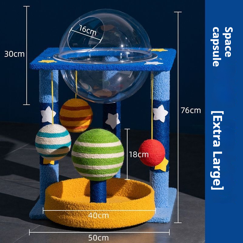 Árbol para gatos con cápsula espacial extra grande