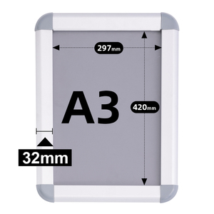 Cydisplay 11x17 32mm Snap khung góc tròn phía trước tải nhôm A3 Snap trở lại khung cho Áp phích hiển thị bảng quảng cáo - Product Image 2