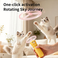 Lanceur de disques volants pour chat ZMaker, nouveau style, rechargeable, avec 3 disques volants pour l'intérieur et l'extérieur
