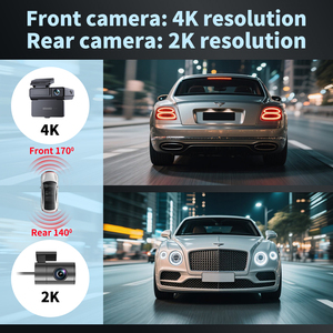 Sẵn sàng để tàu 4k Dashcam xe máy ảnh với 3.2 ''Màn hình vòng lặp ghi âm tầm nhìn ban đêm tàng hình thiết kế hộp đen DVR <span class=keywords><strong>Video</strong></span> Recorder - Product Image 2