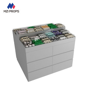 GDR07-XY-D04 trưng bày cho cử<span class=keywords><strong>a</strong></span> hàng bán lẻ màu xám gỗ đứng với sắt cử<span class=keywords><strong>a</strong></span> hàng mỹ phẩm bảng hiển thị cho cử<span class=keywords><strong>a</strong></span> hàng trang điểm thiết kế nội thất - Product Image 1