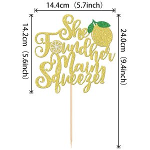 1 unidad de Adorno para Pastel 'She Found Her Main Squeeze' con purpurina, diseño de fruta y limón, para bodas, compromisos, despedidas de soltera y fiestas, accesorios para pasteles - Product Image 2