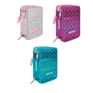 GIOTTO - Trousse à crayons brillante à 3 compartiments assortie - Product Image 1
