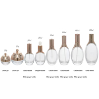 Flacon en verre rose dégradé de luxe avec logo personnalisé pour emballage d'huiles essentielles, soins de la peau, crèmes et lotions, 30ml 50ml