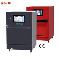 Four électrique rouge et noir en acier inoxydable, haute vitesse, 16 L, grande capacité, pour boulangerie commerciale, cuisson rapide, hôtel, buffet