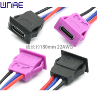 Type-c-00130 Snap Slope 4P Prise de câble de données à charge rapide Port de connecteur d'alimentation USB Prise femelle