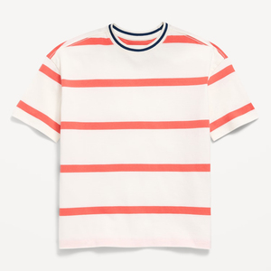 T-<span class=keywords><strong>shirt</strong></span> en coton lourd de haute qualité, surdimensionné, à col rond, avec contraste de couleurs, <span class=keywords><strong>pour</strong></span> hommes - Product Image 1
