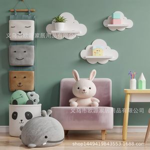 Cloud-Shaped <b>Wall</b> Shelf Set For Kids Room Cartoon Storage Rack <b>Decorative</b> Display Shelves For <b>Nursery</b> Or Study Room - Product Image 2