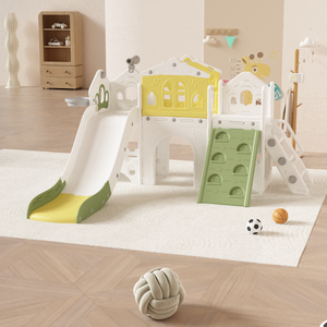 Ensemble de jeux d'intérieur et d'extérieur 7-en-1 pour tout-petits : Toboggan, Balançoire, Panier de basketball, Toboggans autoportants pour enfants, pour la maison et la <span class=keywords><strong>maternelle</strong></span> - Product Image 1