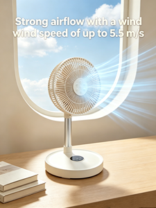 7200mAh USB Rechargeable Foldable <b>Standing</b> <b>Fan</b> Portable Retractable Desk Floor <b>Fan</b> with Night Light Quiet Cooling <b>Fan</b> - Product Image 3