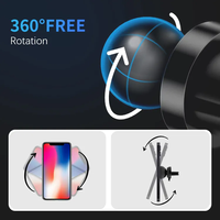 Support de téléphone magnétique pour voiture avec logo personnalisé, mini support de bureau en PVC avec plaque métallique et fixation pour grille d'aération