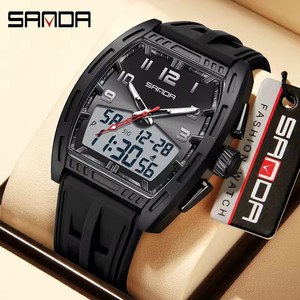 SANDA 6331 <span class=keywords><strong>Orologio</strong></span> al Quarzo <span class=keywords><strong>da</strong></span> Uomo di Lusso, Impermeabile 5BAR, Bracciale Sportivo alla Moda, Regalo per Uomo con Sveglia - Product Image 1